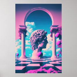 Antiek grootsheid: Vaporwave Exploration of Beauty Poster