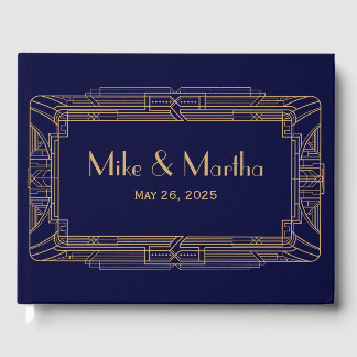 Antiek Grote Gatsby Art Deco bruiloft gastenboek
