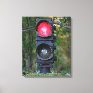 Antiek GRS FA Railroad Signal Gedrukt Canvas