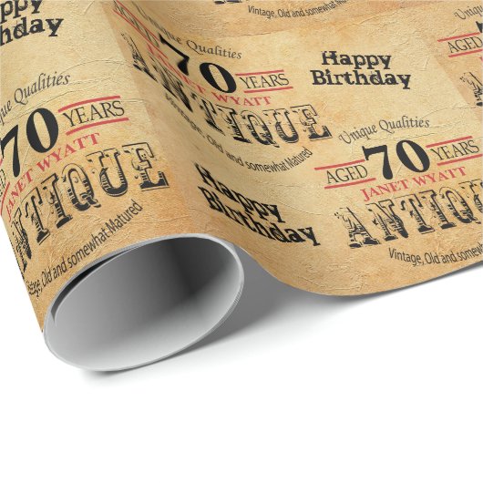 Antiek Grunge Birthday | 00e verjaardag Cadeaupapier (Rol Hoek)