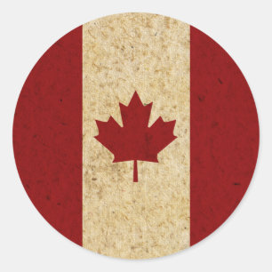 Antiek Grunge Canadese vlag Ronde Sticker