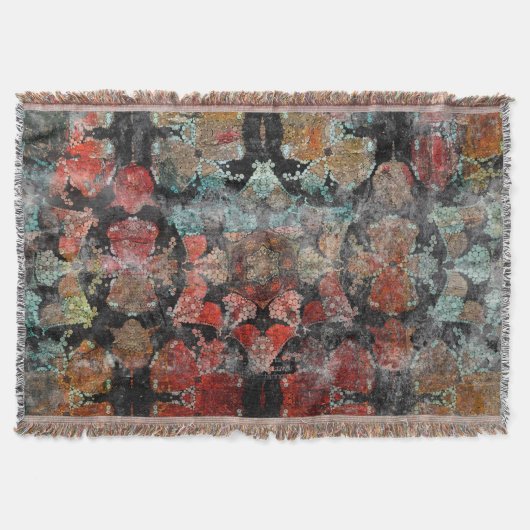 Antiek Grunge  Oud handgemaakt woltapijt Sh Deken (Voorkant)