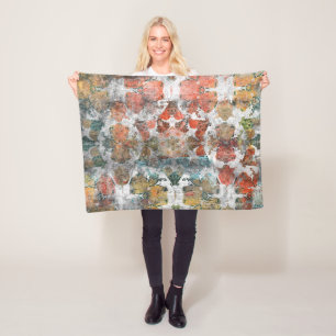 Antiek Grunge  Oud handgemaakt woltapijt Sh Fleece Deken