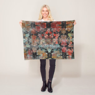 Antiek Grunge  Oud handgemaakt woltapijt Sh Fleece Deken