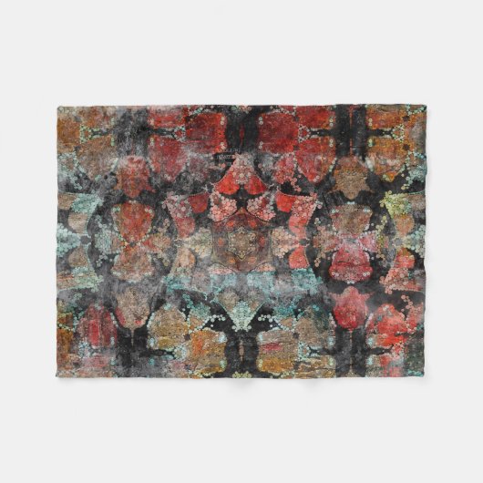 Antiek Grunge Oud handgemaakt woltapijt Sh Fleece Deken (Voorkant (Horizontaal))