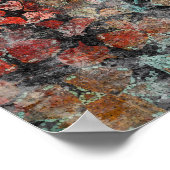 Antiek Grunge Oud handgemaakt woltapijt Sh Poster (Hoek)