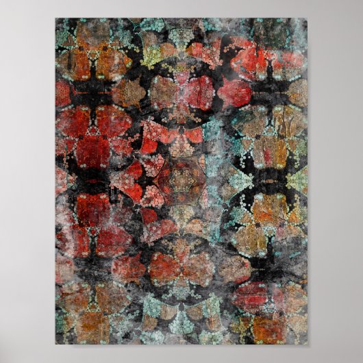 Antiek Grunge Oud handgemaakt woltapijt Sh Poster (Voorkant)