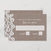 Antiek haakkant en Burlap RSVP (Voorkant / Achterkant)