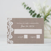 Antiek haakkant en Burlap RSVP (Staand voorkant)