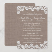 Antiek haakkant en jute kaart (Voorkant / Achterkant)