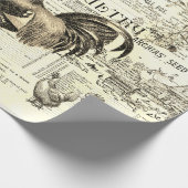 Antiek haan tuinbouw advertenties Ephemera beige Cadeaupapier (Hoek)