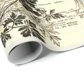 Antiek haan tuinbouw advertenties Ephemera beige Cadeaupapier (Rol Hoek)