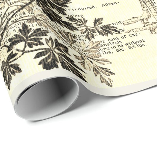 Antiek haan tuinbouw advertenties Ephemera beige Cadeaupapier (Rol Hoek)