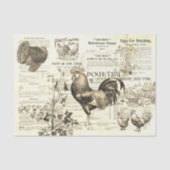 Antiek haan tuinbouw advertenties Ephemera beige Tissuepapier (Voorkant)