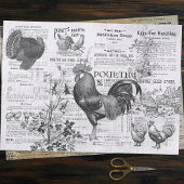 Antiek haan tuinbouw advertenties Ephemera grijs Tissuepapier