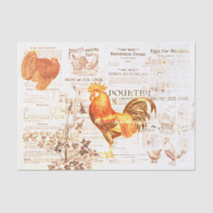 Antiek haan tuinbouw advertenties Ephemera Grunge Tissuepapier