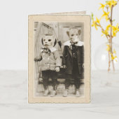 Antiek Halloween   ~Edgar Allan Poe Kaart (Gele Bloem)