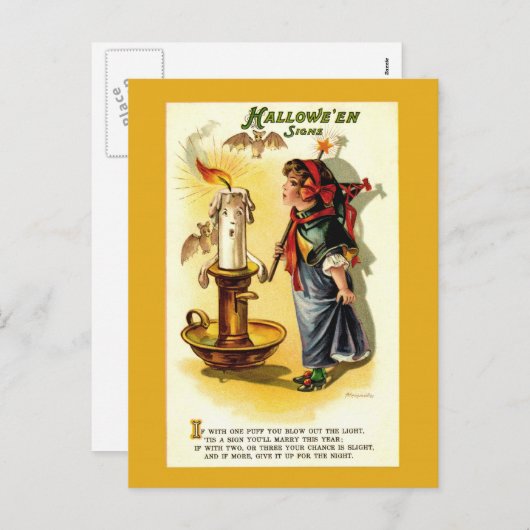 Antiek /  Halloween Fortune Briefkaart (Voorkant / Achterkant)