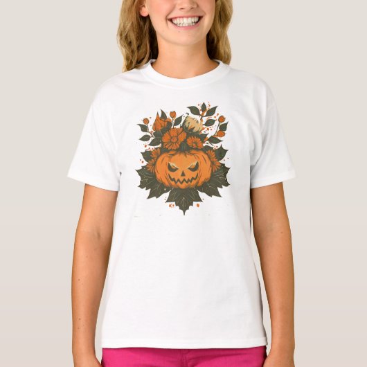 Antiek/Halloween/Herfst/pompoen T-shirt (Voorkant)