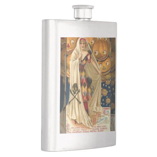 Antiek Halloween Jack O Lantern kostuum vrouw Heupfles (Rechts)