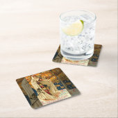 Antiek Halloween Jack O Lantern kostuum vrouw Kartonnen Onderzetters (Insitu)