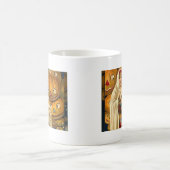 Antiek Halloween Jack O Lantern kostuum vrouw Koffiemok (Center)