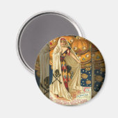 Antiek Halloween Jack O Lantern kostuum vrouw Magneet (Voorkant / Achterkant)