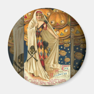 Antiek Halloween Jack O Lantern kostuum vrouw Magneet