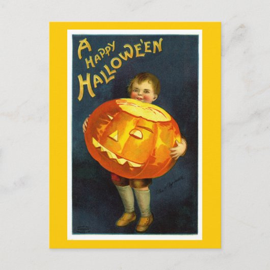 Antiek Halloween JOL Briefkaart (Voorkant)