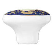 Antiek hand beschilderd China Kijk kobalt blauw Keramische Knop (Zijkant)