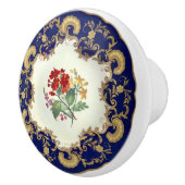 Antiek hand beschilderd China Kijk kobalt blauw Keramische Knop (Rechts)