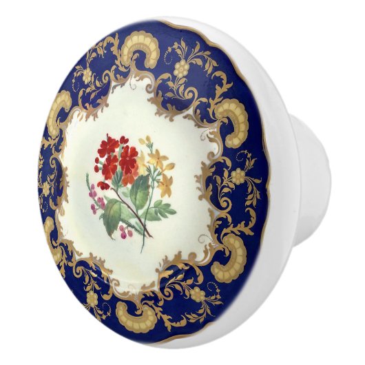 Antiek hand beschilderd China Kijk kobalt blauw Keramische Knop (Rechts)