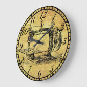 Antiek handbediende graafmachine naaigoestel v3 grote klok (Hoek)