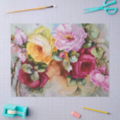 Antiek handbeschilderde Rozen van Limoges Gift Tis Tissuepapier (Craft)