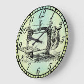 Antiek handkrukmachine Sewing Room Clock v1 Grote Klok (Hoek)
