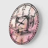 Antiek handkrukmachine Sewing Room Clock v2 Grote Klok (Hoek)