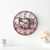 Antiek handkrukmachine Sewing Room Clock v2 Grote Klok (Huis)