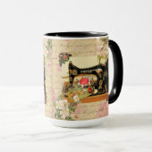 Antiek handkruknaaimachines en -noties mok (Voorkant rechts)