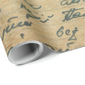 Antiek handschrift Letter-11 Cadeaupapier (Rol Hoek)