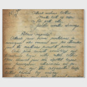 Antiek handschrift Letter-11 Cadeaupapier (Vlak)