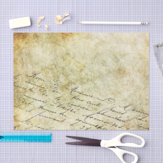 Antiek  handschrift op perkament tissuepapier (Craft)