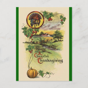 Antiek Happy Thanksgiving Briefkaart