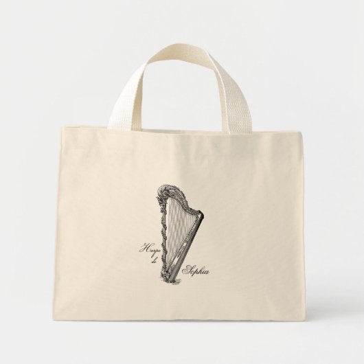 Antiek Harp Tiny Tas met aangepaste naam (Voorkant)