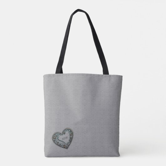 Antiek hart tote bag (Achterkant)