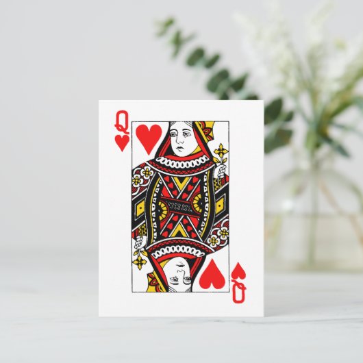 Antiek hartenkoningin briefkaart (Staand voorkant)