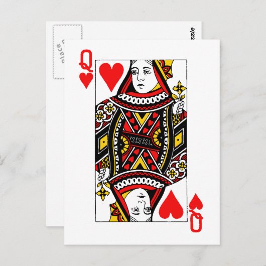 Antiek hartenkoningin briefkaart (Voorkant / Achterkant)