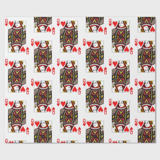 Antiek hartenkoningin cadeaupapier (Vlak)