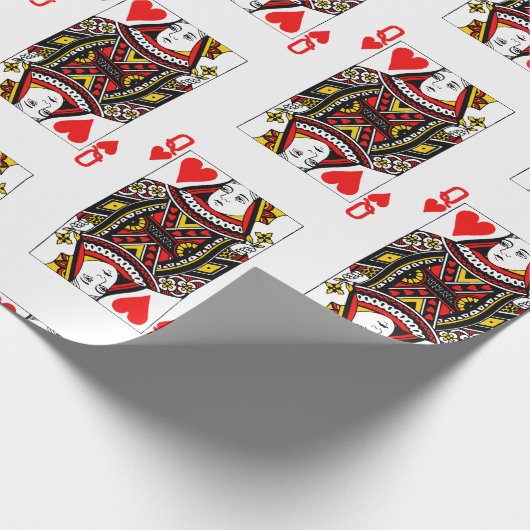 Antiek hartenkoningin cadeaupapier (Hoek)