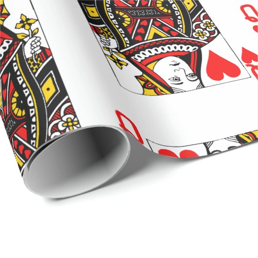 Antiek hartenkoningin cadeaupapier (Rol Hoek)