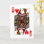 Antiek hartenkoningin kaart (Gele Bloem)